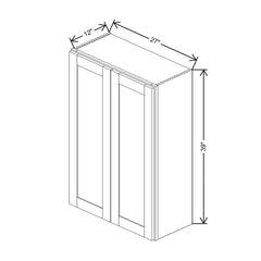 Fabuwood Allure Galaxy Dove 27" W X 39" H X 12" D Double Door Wall Cabinet