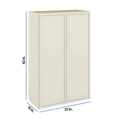 Modernform Cabinet Slim Dove White 27" W X 42" H X 12" D Double Door Wall Cabinet