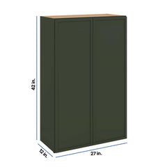 Modernform Cabinet Slim Sage Green 27" W X 42" H X 12" D Double Door Wall Cabinet