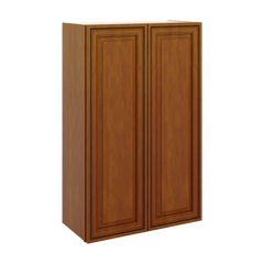 J&K Mocha Glazed K10 Double Door Wall Cabinet - 27" W x 42" H