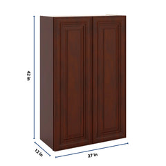 J&K Mahogany J5 Double Door Wall Cabinet - 27" W x 42" H