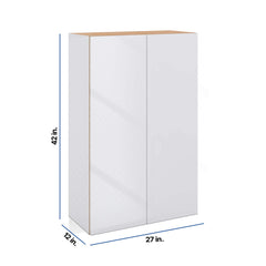 Modernform Cabinet Gloss White 27" W X 42" H X 12" D Double Door Wall Cabinet