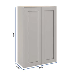 CNC Luxor 5-Piece Misty Grey 27" W X 42" H Double Door Wall Cabinet
