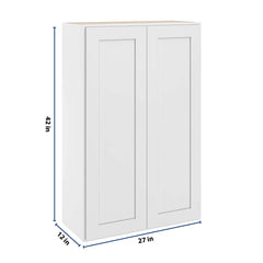 CNC Luxor 5-Piece White 27" W X 42" H Double Door Wall Cabinet