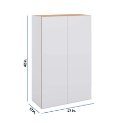 Modernform Cabinet Matte White 27" W X 42" H X 12" D Double Door Wall Cabinet