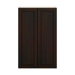 J&K Espresso K8 Double Door Wall Cabinet - 27" W x 42" H