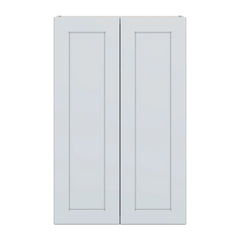 J&K White Shaker S8 Double Door Wall Cabinet - 27" W x 42" H