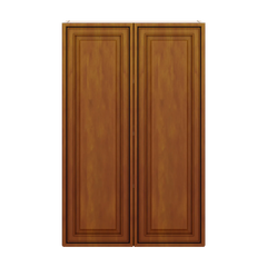 J&K Mocha Glazed K10 Double Door Wall Cabinet - 27" W x 42" H
