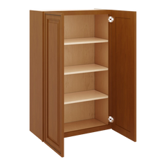 J&K Mocha Glazed K10 Double Door Wall Cabinet - 27" W x 42" H