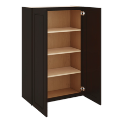 J&K Espresso K8 Double Door Wall Cabinet - 27" W x 42" H