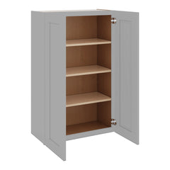 J&K Castle Grey S5 Double Door Wall Cabinet - 27" W x 42" H
