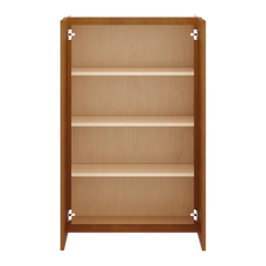 J&K Mocha Glazed K10 Double Door Wall Cabinet - 27" W x 42" H