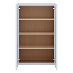 J&K White Shaker S8 Double Door Wall Cabinet - 27" W x 42" H