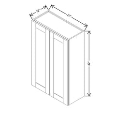 Modernform Cabinet Onyx Black Shaker 27" W X 42" H X 12" D Double Door Wall Cabinet
