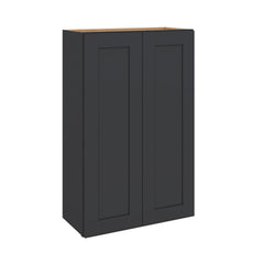 Modernform Cabinet Onyx Black Shaker 27" W X 42" H X 12" D Double Door Wall Cabinet
