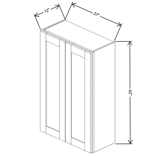 Fabuwood Quest Metro Frost Wall 27"W x 42"H Shaker Cabinet