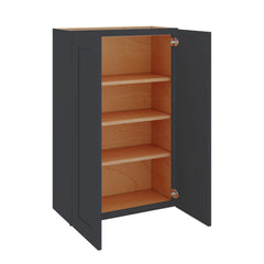 Modernform Cabinet Onyx Black Shaker 27" W X 42" H X 12" D Double Door Wall Cabinet