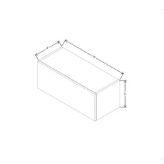 CNC Concord Elegant Smoky Grey 30" W X 12" H Horizontal Wall Cabinet