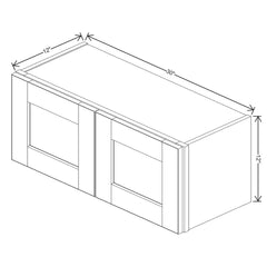 J&K Pearl Glazed H9 Double Door Wall Cabinet - 30" W x 12" H