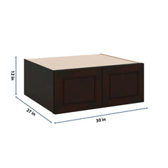 J&K Espresso K8 Refrigerator Wall Cabinet - 30" W x 12" H x 27" D