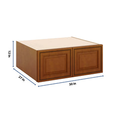 J&K Mocha Glazed K10 Refrigerator Wall Cabinet - 30" W x 12" H x 27" D