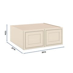 J&K Pearl Glazed H9 Refrigerator Wall Cabinet - 30" W x 12" H x 27" D