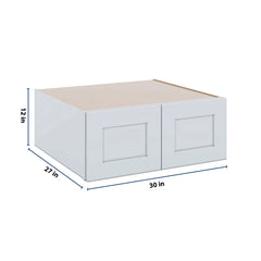 J&K White Shaker S8 Refrigerator Wall Cabinet - 30" W x 12" H x 27" D