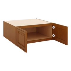 J&K Mocha Glazed K10 Refrigerator Wall Cabinet - 30" W x 12" H x 27" D