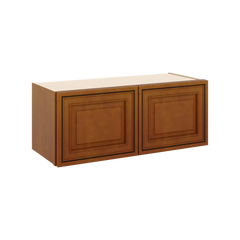 J&K Mocha Glazed K10 Double Door Wall Cabinet - 30" W x 12" H