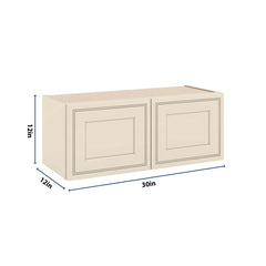 J&K Pearl Glazed H9 Double Door Wall Cabinet - 30" W x 12" H