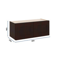 J&K Java Coffee S1 Double Door Wall Cabinet - 30" W x 12" H