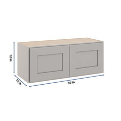 CNC Luxor 5-Piece Misty Grey 30" W X 12" H Double Door Wall Cabinet