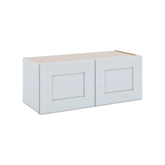 J&K White Shaker S8 Double Door Wall Cabinet - 30" W x 12" H