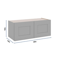J&K Castle Grey S5 Double Door Wall Cabinet - 30" W x 12" H