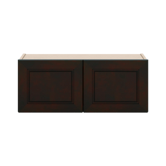 J&K Espresso K8 Double Door Wall Cabinet - 30" W x 12" H