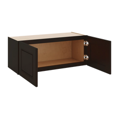 J&K Espresso K8 Double Door Wall Cabinet - 30" W x 12" H