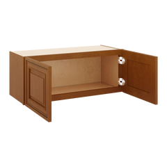 J&K Mocha Glazed K10 Double Door Wall Cabinet - 30" W x 12" H