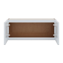 J&K White Shaker S8 Double Door Wall Cabinet - 30" W x 12" H