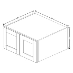 J&K Pearl Glazed H9 Refrigerator Wall Cabinet - 30" W x 15" H x 27" D