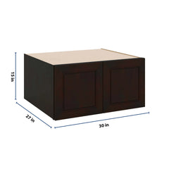 J&K Espresso K8 Refrigerator Wall Cabinet - 30" W x 15" H x 27" D