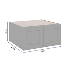 J&K Castle Grey S5 Refrigerator Wall Cabinet - 30" W x 15" H x 27" D