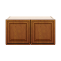 J&K Mocha Glazed K10 Refrigerator Wall Cabinet - 30" W x 15" H x 27" D