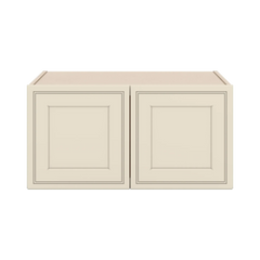 J&K Pearl Glazed H9 Refrigerator Wall Cabinet - 30" W x 15" H x 27" D