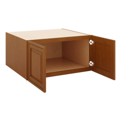 J&K Mocha Glazed K10 Refrigerator Wall Cabinet - 30" W x 15" H x 27" D