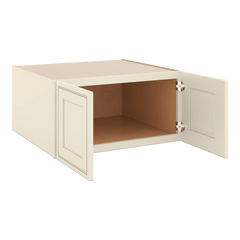 J&K Pearl Glazed H9 Refrigerator Wall Cabinet - 30" W x 15" H x 27" D