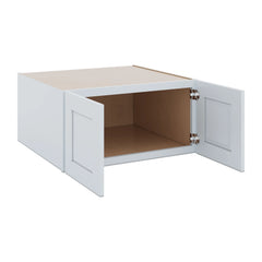J&K White Shaker S8 Refrigerator Wall Cabinet - 30" W x 15" H x 27" D