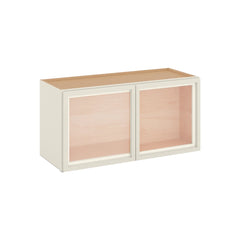 Modernform Cabinet Slim Dove White 30" W X 15" H X 12" D Double Glass Door Wall Cabinet