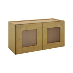 Modernform Cabinet Natural Shaker 30" W X 15" H X 12" D Double Glass Door Wall Cabinet