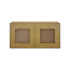 Modernform Cabinet Natural Shaker 30" W X 15" H X 12" D Double Glass Door Wall Cabinet