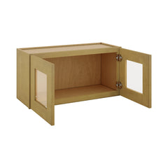 Modernform Cabinet Natural Shaker 30" W X 15" H X 12" D Double Glass Door Wall Cabinet